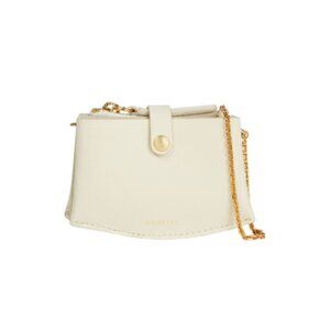 NEW Wandler Corsa Card Holder Wallet Purse Womens Mini Cream Gold Leather NWOT